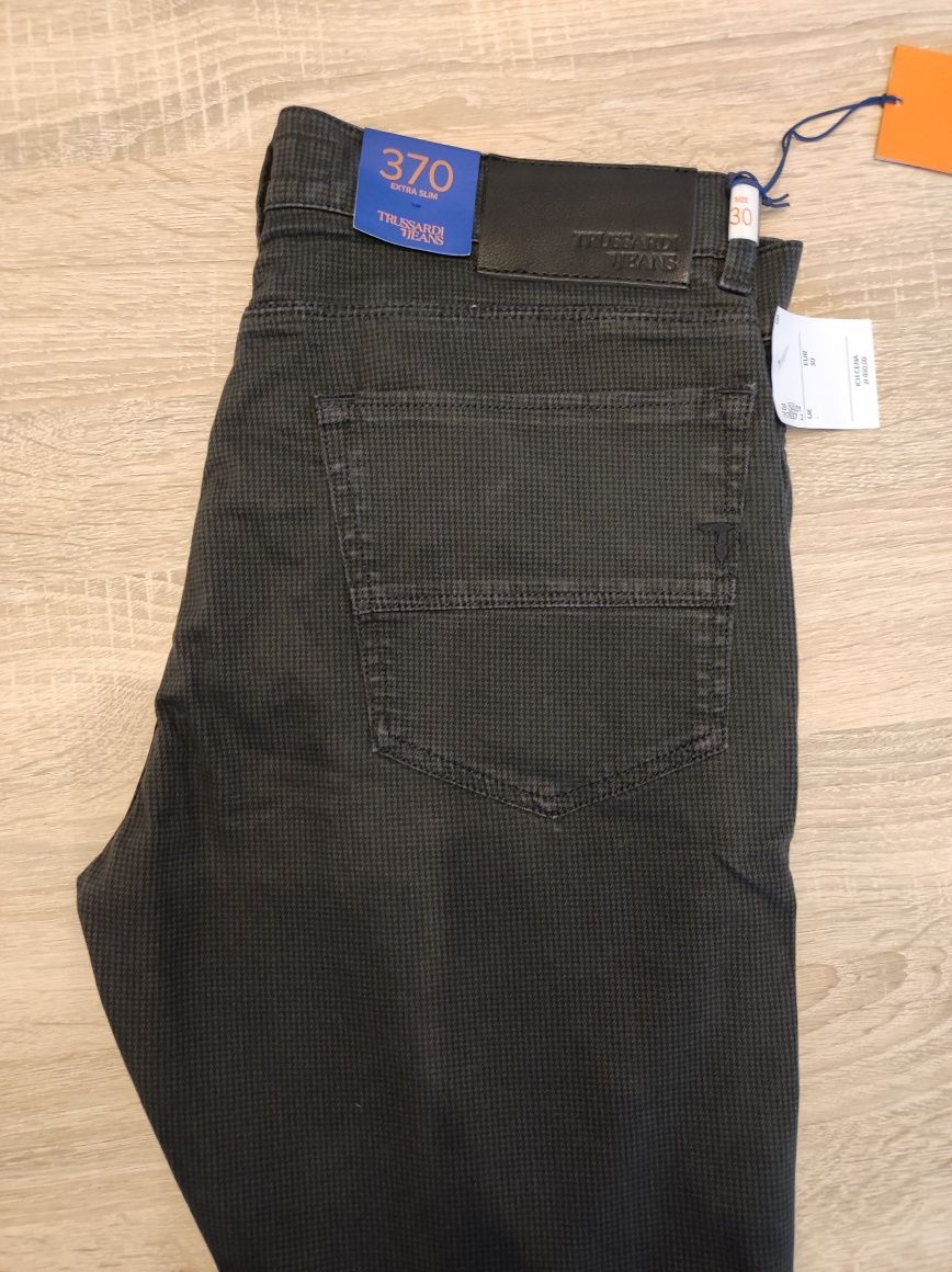 Spodnie Truddardi Jeans w granatową pepitke