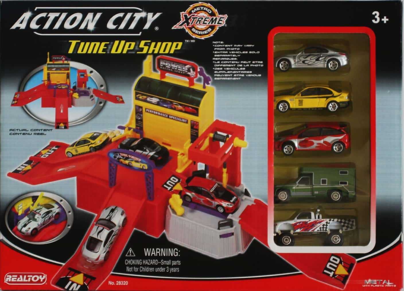 Warsztat ACTION CITY TUNE UP SHOP zestaw pojazdów samochody auta