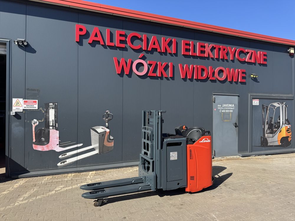 Paleciak elektryczny Linde 2019 r 210 cm 1200 kg D 12 sp wózek rydwan