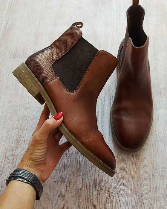 Tamaris кожаные ботинки челси в коньячном цвете омбре