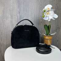 Женская мини сумка жіноча сумочка клатч ZARA Зара черный замша
