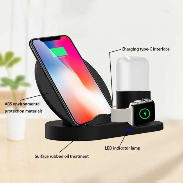 Зарядка беспроводная, wireless fast charger 3 в 1  (новая)