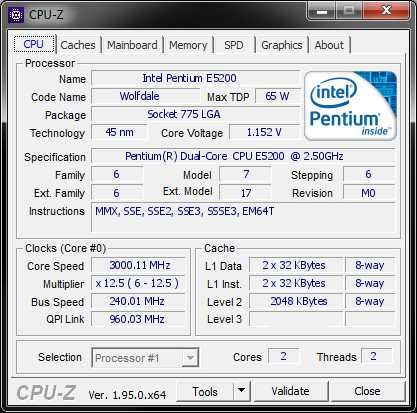 Процессор Intel Pentium Dual Core E5200 (LGA775)