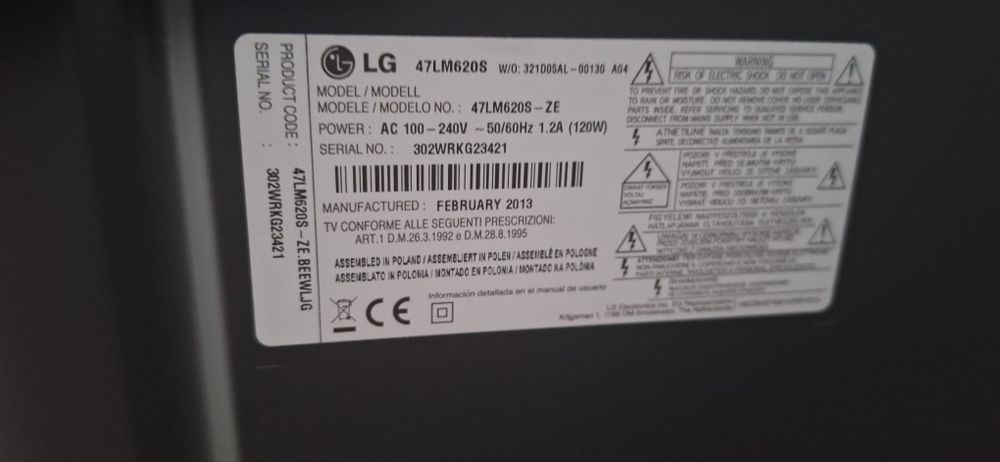 Telewizor LG LED Cinema 3D Smart TV 47LM620S