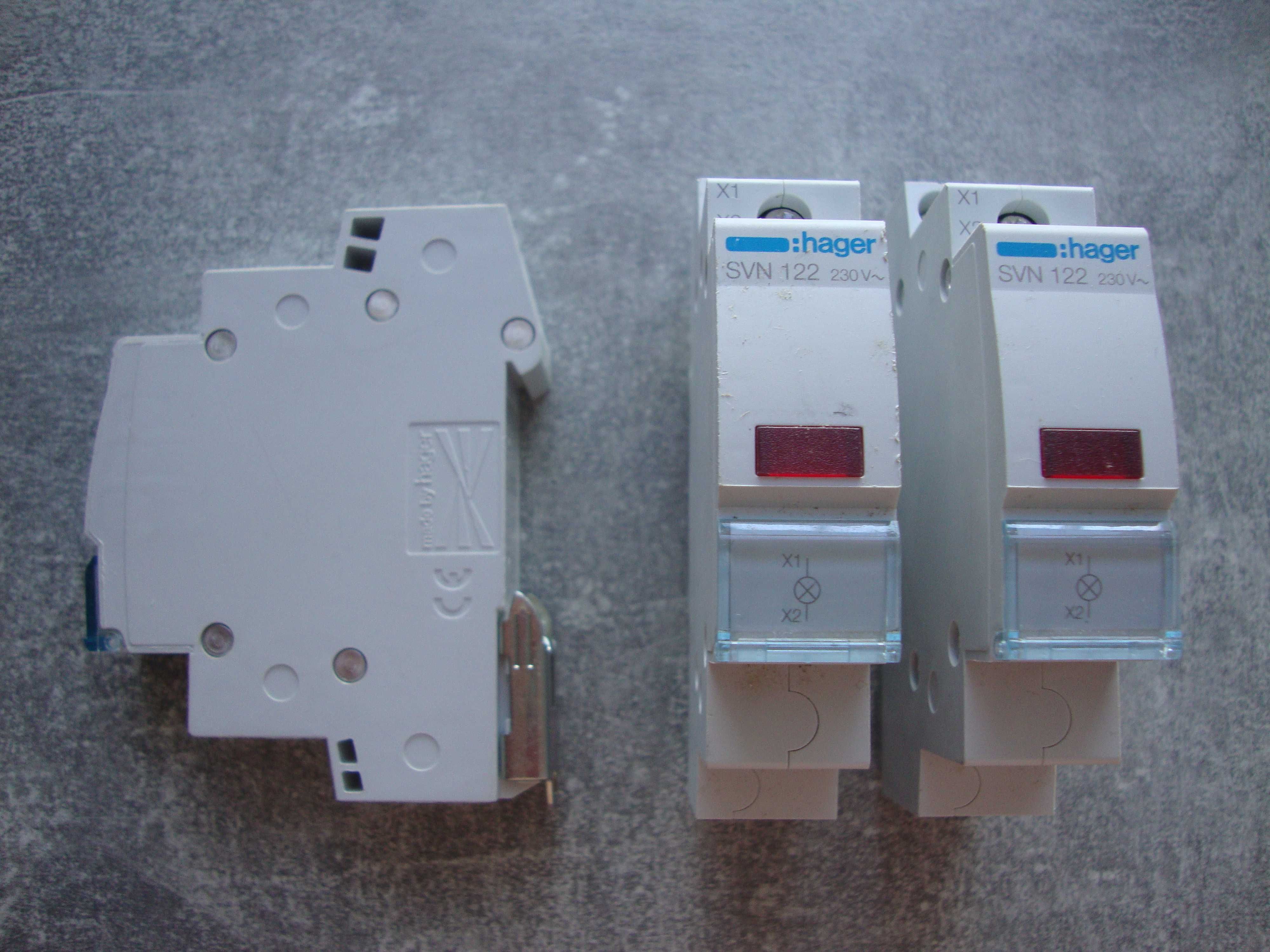 Zestaw 3 sztuki HAGER SVN122 lampka sygnalizacyjna LED czerwona 1F 230