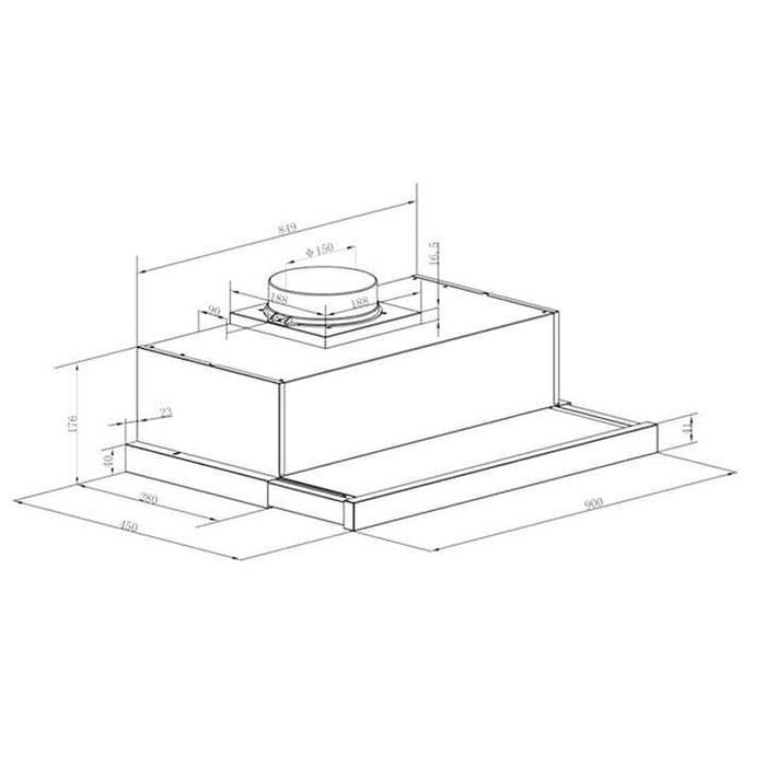 Exaustor 90cm encastre