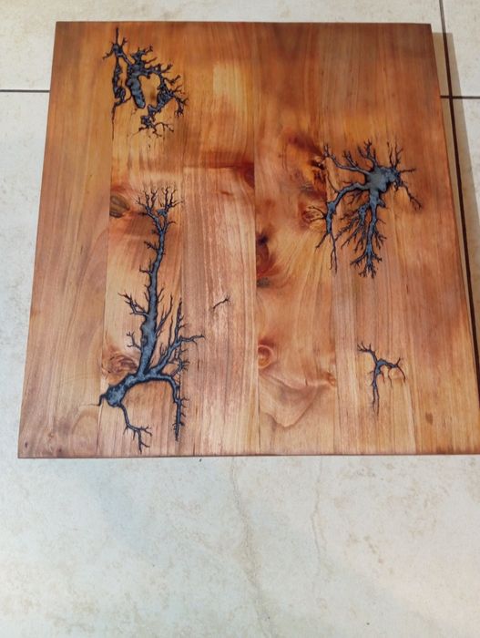 Deska do serwowania, wypalana podkładka, wzory Lichtenberga