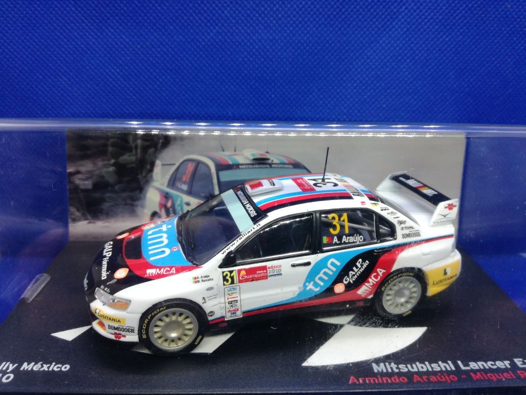 N.143 Miniatura Mitsubishi Lanver Evo IX Armindo Araujo 2010 Rally Mex