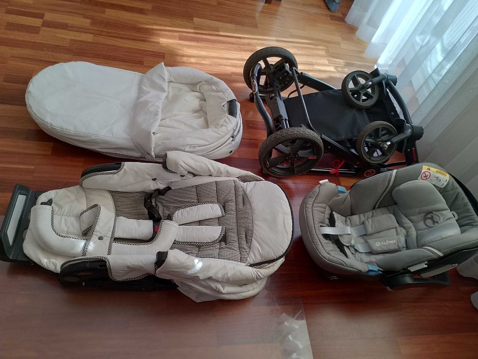 Hartan Racer GT + fotelik Cybex Aton5, zestaw 3w1 na zimę + dodatki