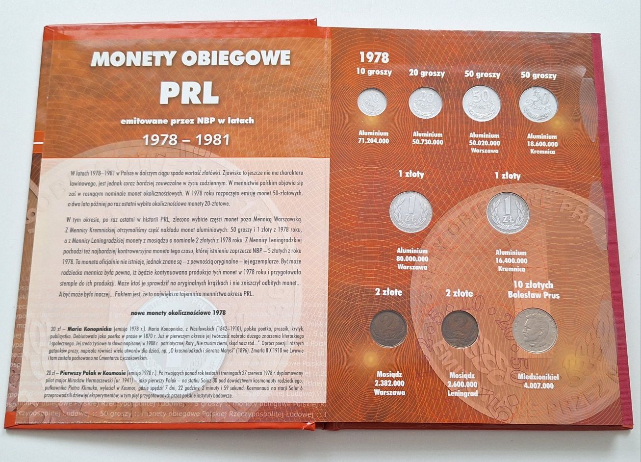 Album z monetami PRL 1978 - 1981 kompletny klaser kolekcjonerski