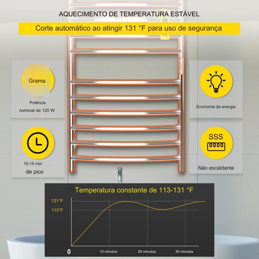 Aquecedor de toalhas para  casa de banho quarto 810x520x155 mm