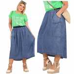 Spódnica Jeansowa Plus Size Wysoki Stan Maxi 62