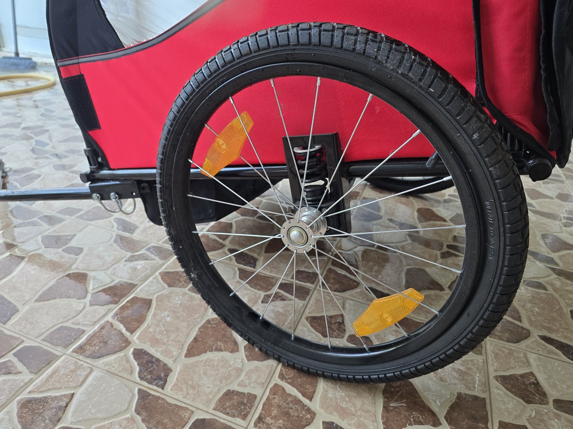 Reboque de bicicleta 2 lugares com cinto de segurança