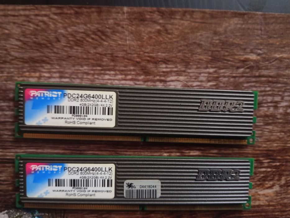 Pamięć RAM patriot 4gb 2x2gb ddr2 800mhz
