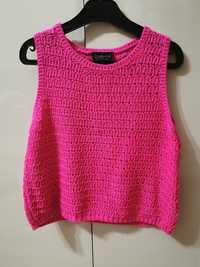 Sweter sweterek bezrękawnik różowy top shop roz 36 S