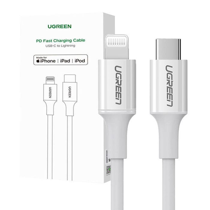 Kabel UGREEN Lightning USB-C 20W PD MFi Szybkie Ładowanie iPhone 1.5m