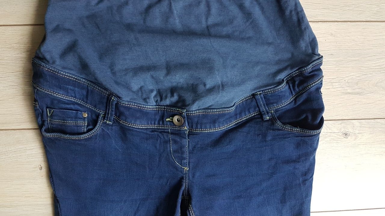 Spodenki ciążowe spodnie krótkie elastyczne jeans C&A rozm. XL