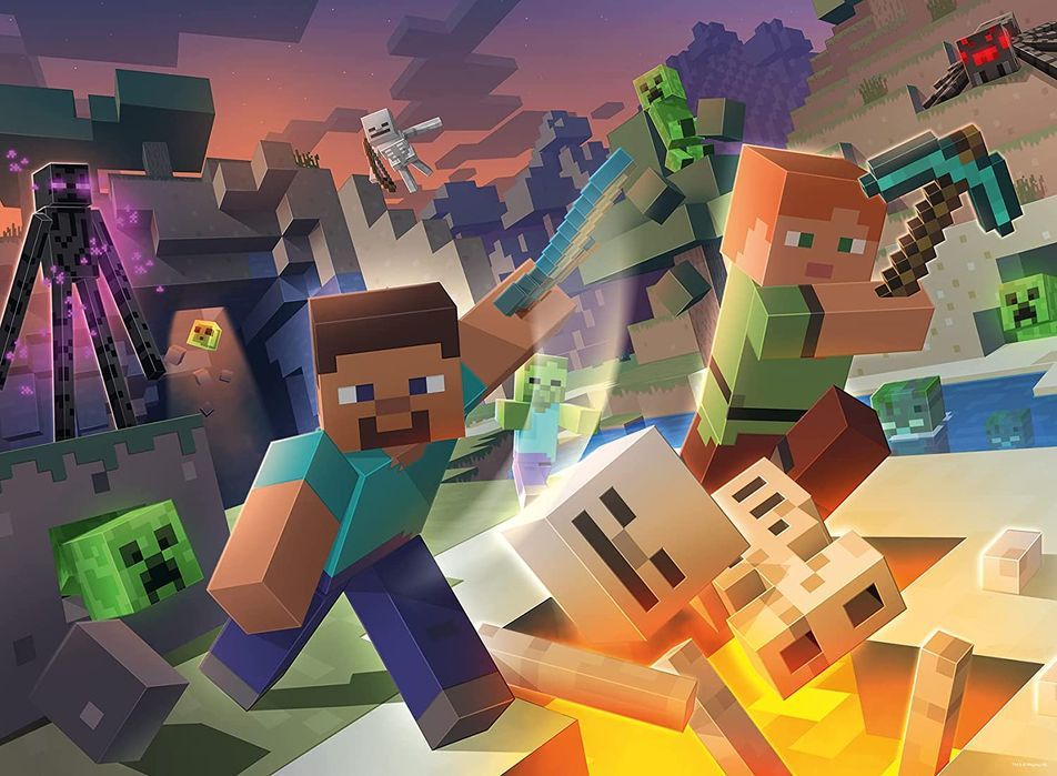 Puzzle dla dzieci 100 elementów Minecraft super prezent