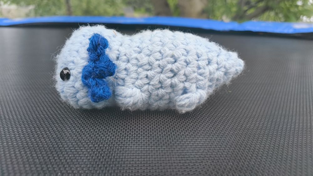 Błękitny aksolotl- ręcznie robiona szydełkowana maskotka (amigurumi)