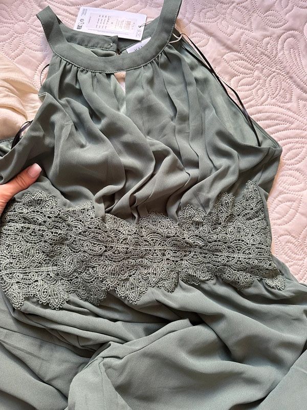 Kombinezon szałwia wide leg Vila 36