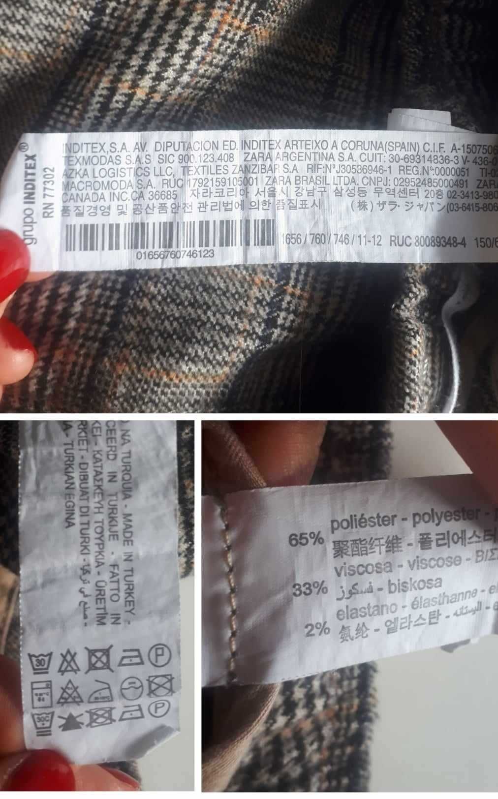 Calças Zara Kids padrão Principe de Gales menina 11 anos