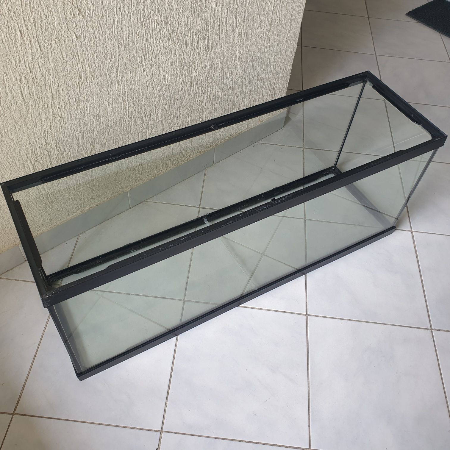 Aquário utilizado para terrário 100x30x40