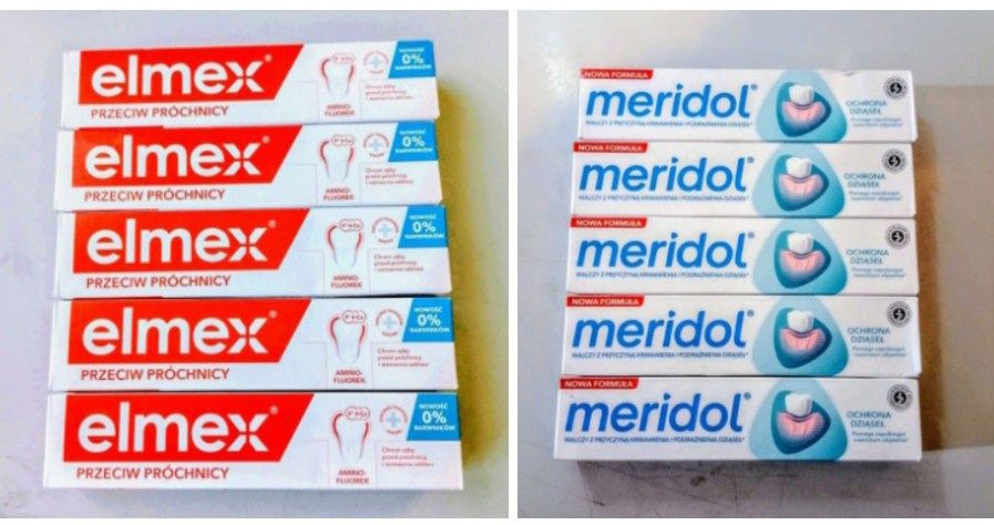 Pasta do zębów Elmex i Meridol 75ml. 10 szt.