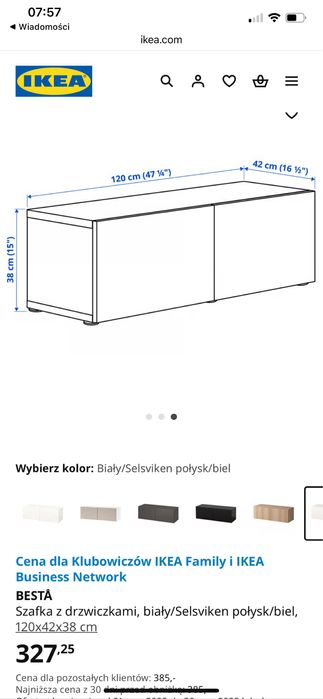 Ikea szafka besta z drzwiczkami 2 szafki