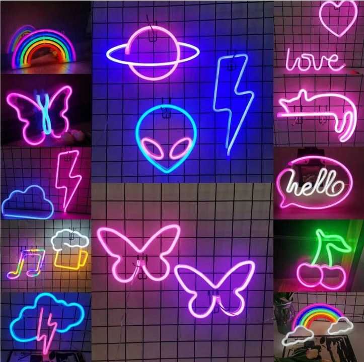 Zestaw 10 neonów led - NOWE losowy wzór