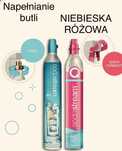 Napełnianie butli SodaStream różowa i niebieska