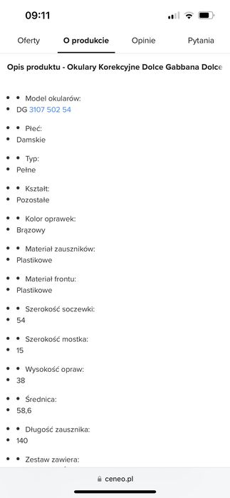 Okulary, oprawki Dolce&Gabbana