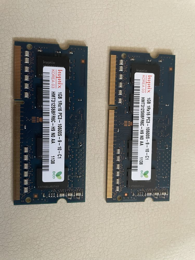 DDR3 Sodimm 1066MHz 2x 1GB