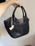 Czarna torebka vintage hobo y2k mesh skora naturalna radley