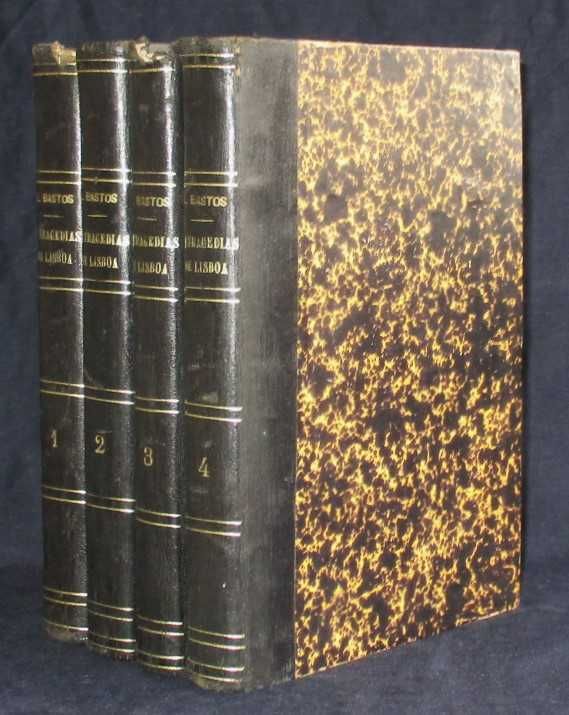 Livro As Tragédias de Lisboa Francisco Leite Bastos 4 Volumes 1879