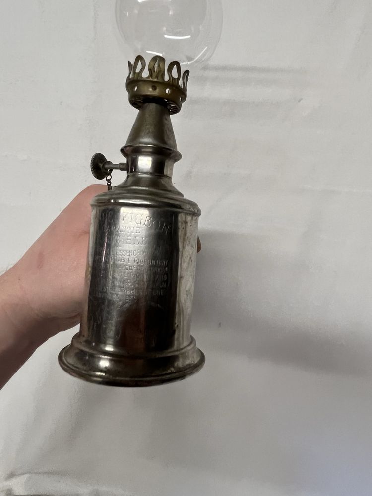 Lampa naftowa francuska Pigeon antyk dekoracja vintage