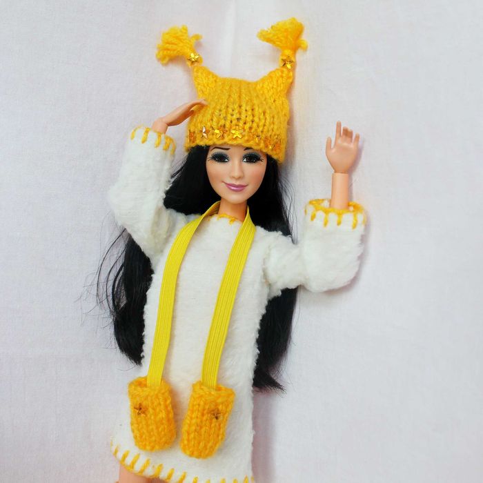 Зимний образ одежда для куклы Барби белочка