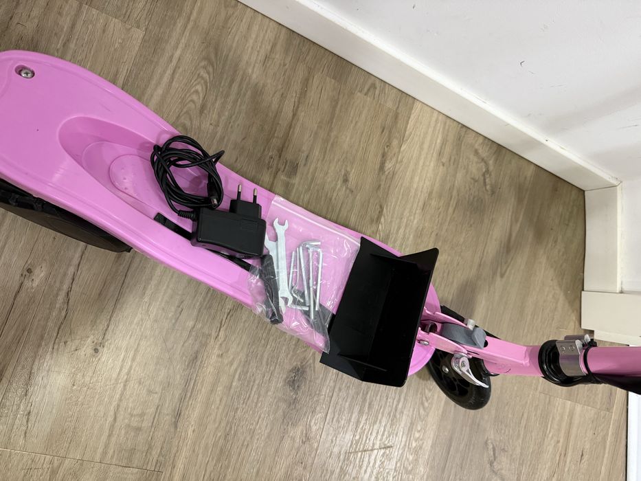 Trotinete Elétrico Metal, Plástico cor Rosa 75x36x93 cm HOMCOM