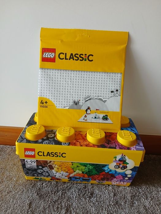 Balde LEGO Classic + Placa de Construção Branca