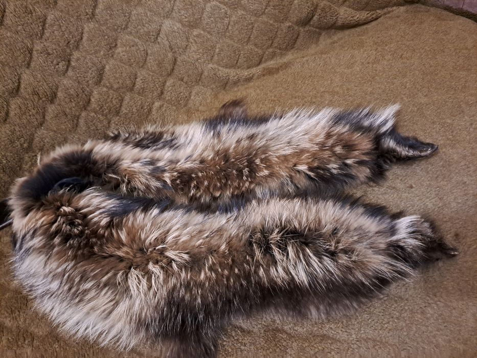 меховой воротник енот натуральный мех комир хутро опушка