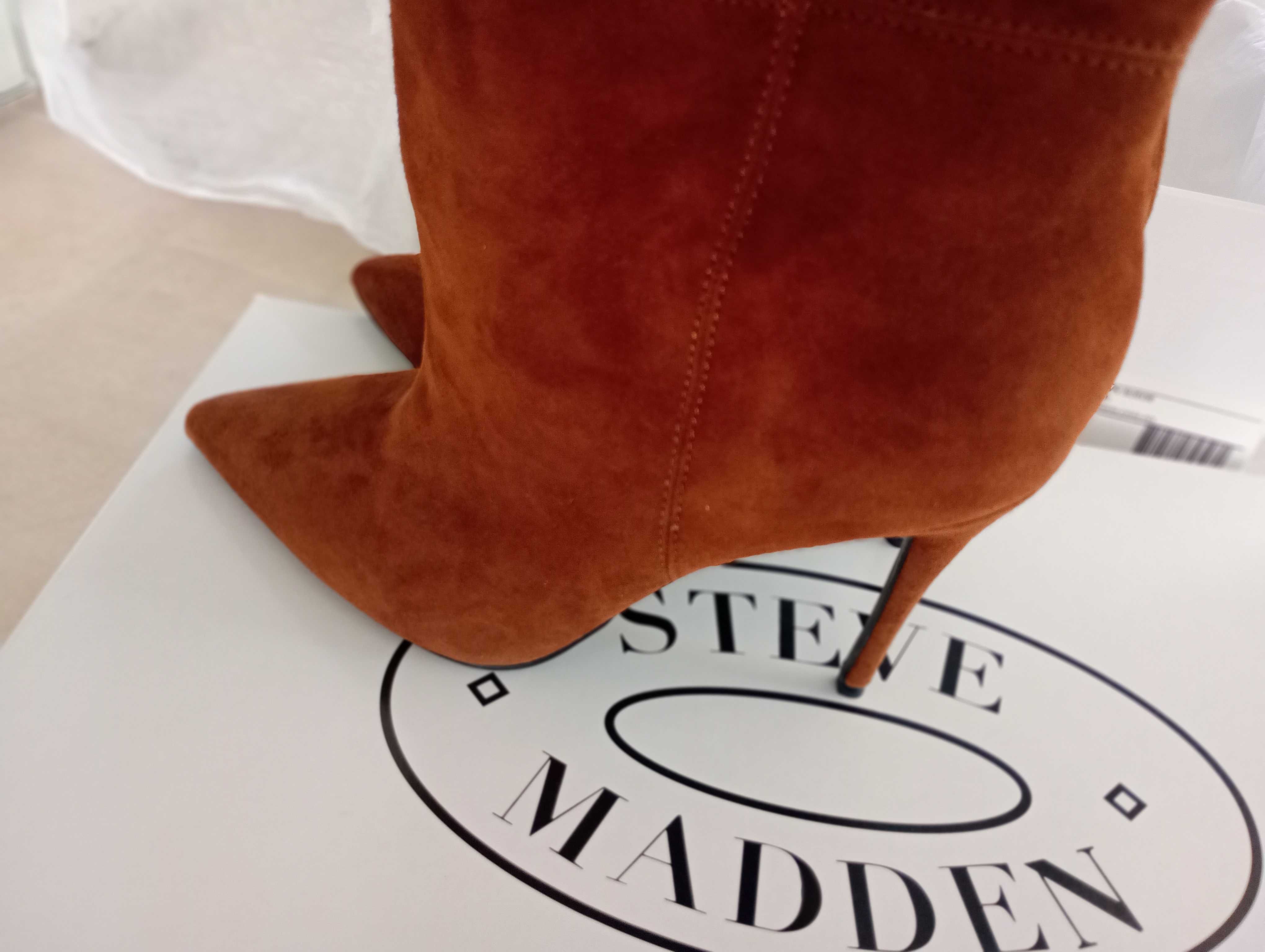 Kozaki r.41 Steve Madden #brązowe szpilki #skóra zamsz #piękne