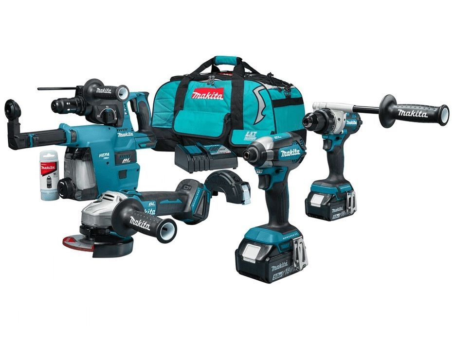 Zestaw Combo 18V Dga504+Ddf486+Dtd153+Dhr243+Dx07 Makita M Dlx4155Tx1