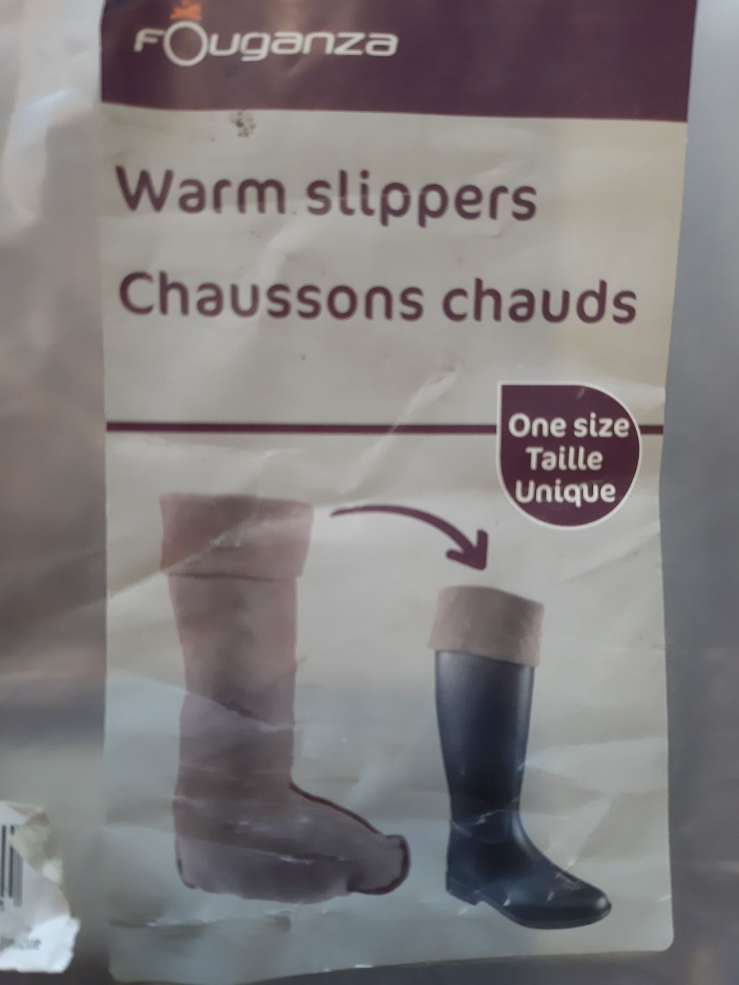 Warm slippers / chaussons chauds / meias para botas