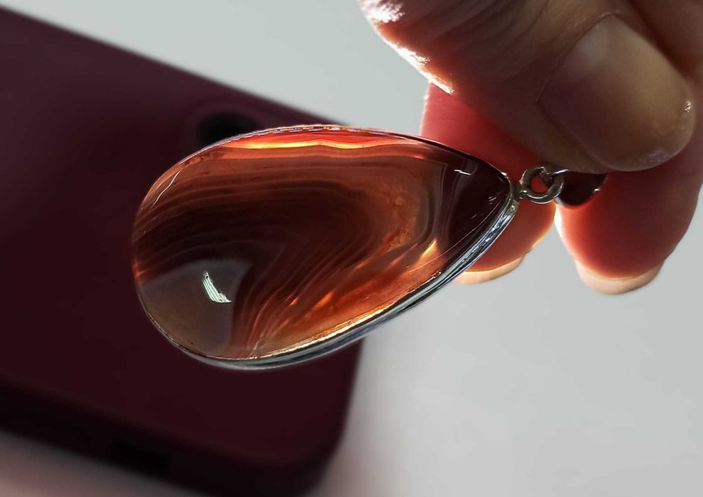 Кулон с ботсванским агатом. Агат Ботсвана в серебре.