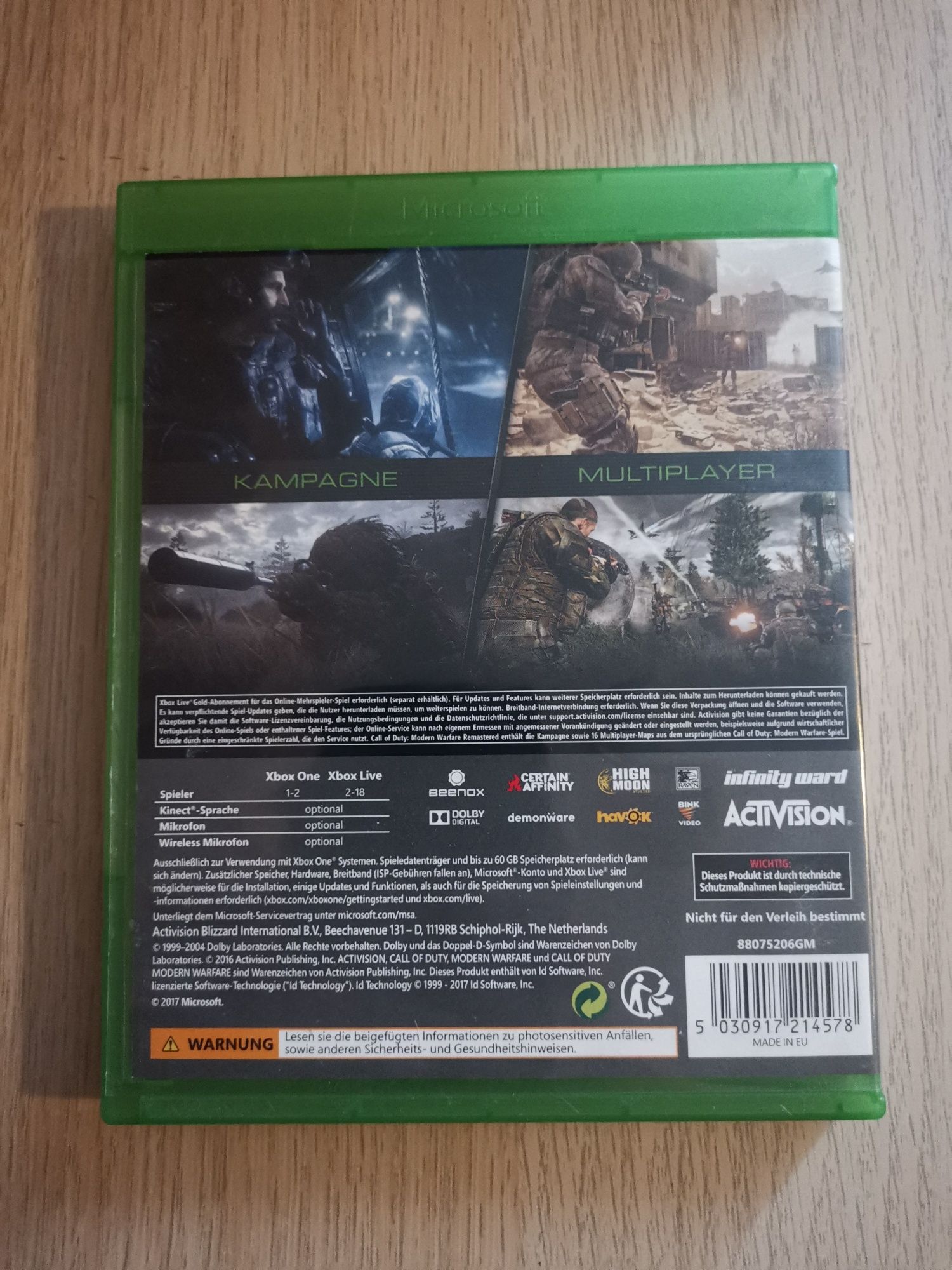 Call of duty modern warfare remastered Xbox One S X Series