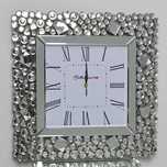 Kwadratowy zegar ścienny wiszący glamour 50x50 C-0512