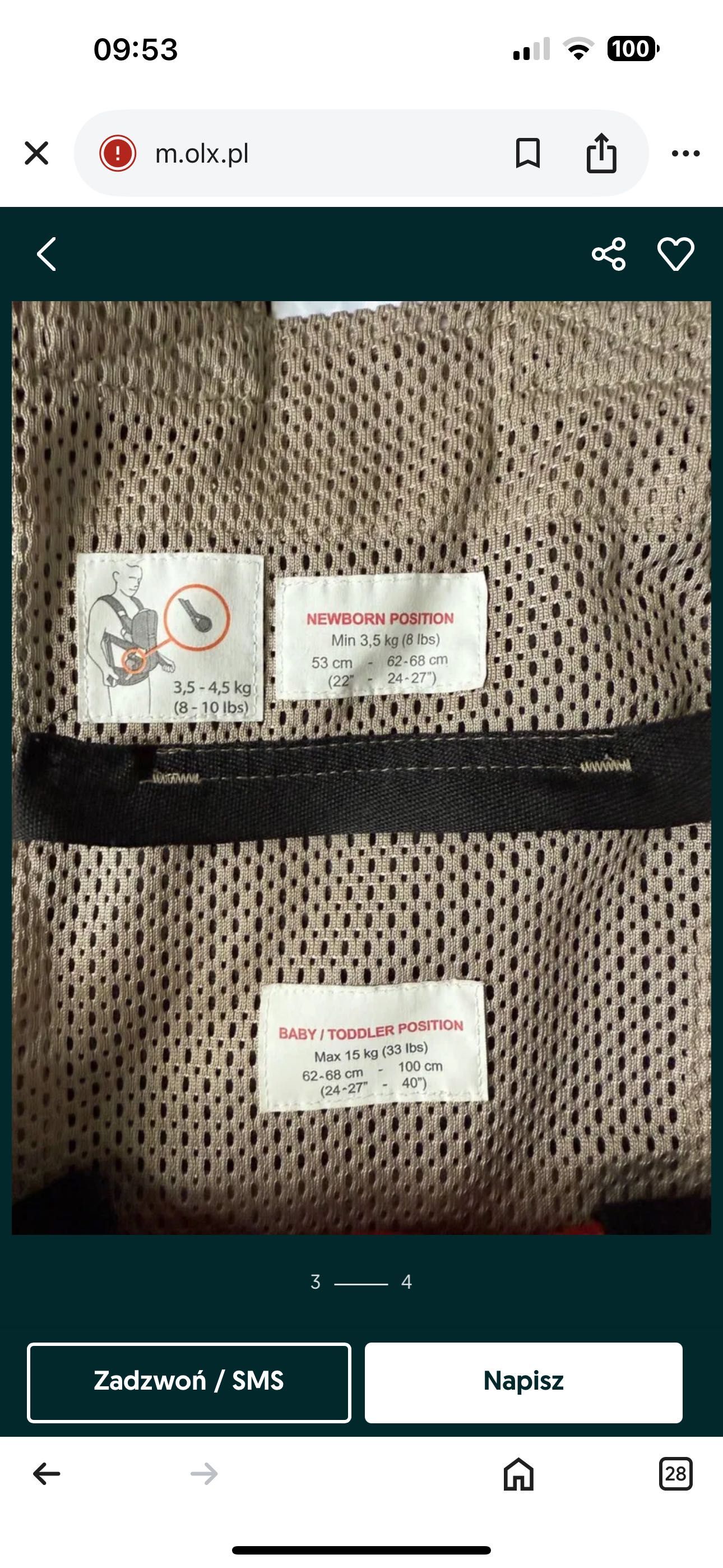 Nosidełko Babybjorn one air beż beżowe