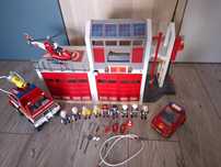 Playmobil remiza straż pożarna wóz strażacki helikopter baza