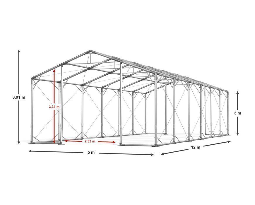 Namiot imprezowy Namiot do ogrodu 5x12x3m namiot handlowy Mocny PSD