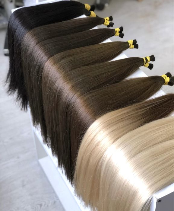 Волосся для нарощення гарноі якості каштан шетен русі від 50г