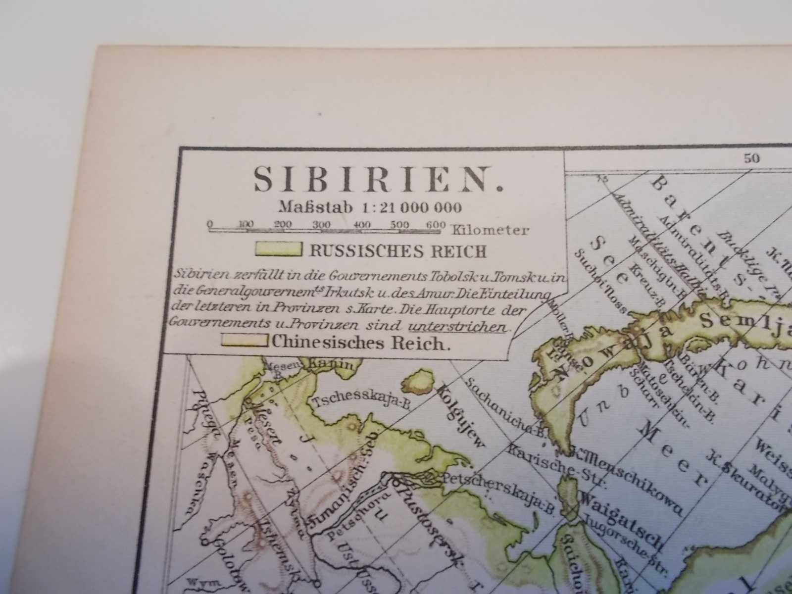 niemiecka mapa Syberii z początku XX wieku